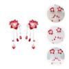 2pairs Chinese Hair Clips Hanfu Flower Tassel Hair Pins Girl Headdress Accessories Kimono Han Ornament Pins for Kids Girls view 4