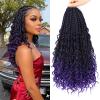 14Inch Crochet Box Braids Hair -8 Packs Goddess Box Braids Crochet Hair Bohemian Curly Crochet Hair Pre-looped Crochet Hair for Black Women(1B/Purple) view 1