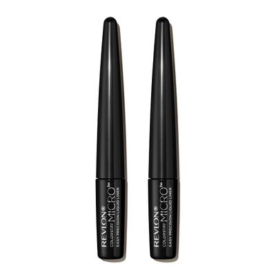 REVLON ColorStay Micro Easy Precision Liquid Eyeliner, Waterproof, Smudgeproof, Longwearing, Stocking Stuffer for Her, 301 Blackout, 2 pack
