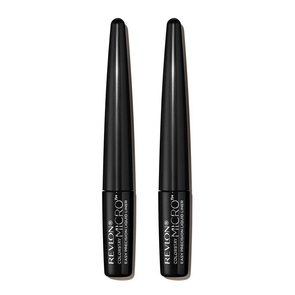 REVLON ColorStay Micro Easy Precision Liquid Eyeliner, Waterproof, Smudgeproof, Longwearing, Stocking Stuffer for Her, 301 Blackout, 2 pack