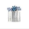 Faship Gorgeous Dark Blue Rhinestone Crystal Floral Small Hair Comb view 1