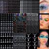 8 Sheets Face Gems Jewels for Makeup 20 Colors Rhinestones Hair Pearls Eye Gems Stick On, Body Jewels Nail Art Festival Party Rave Accessories for Women view 1