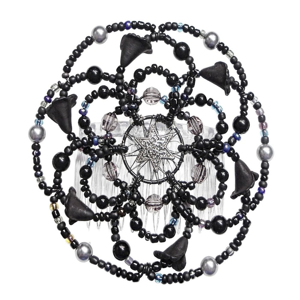 Beaded Kippah for Women - The Black Dahlia