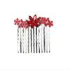 Faship Gorgeous Red Rhinestone Crystal Floral Small Hair Comb view 1