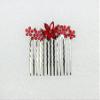 Faship Gorgeous Red Rhinestone Crystal Floral Small Hair Comb view 2