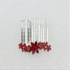 Faship Gorgeous Red Rhinestone Crystal Floral Small Hair Comb view 3