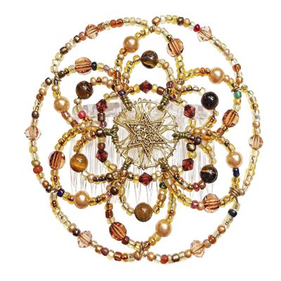 Beaded Kippah for Women - Eye of the Tiger