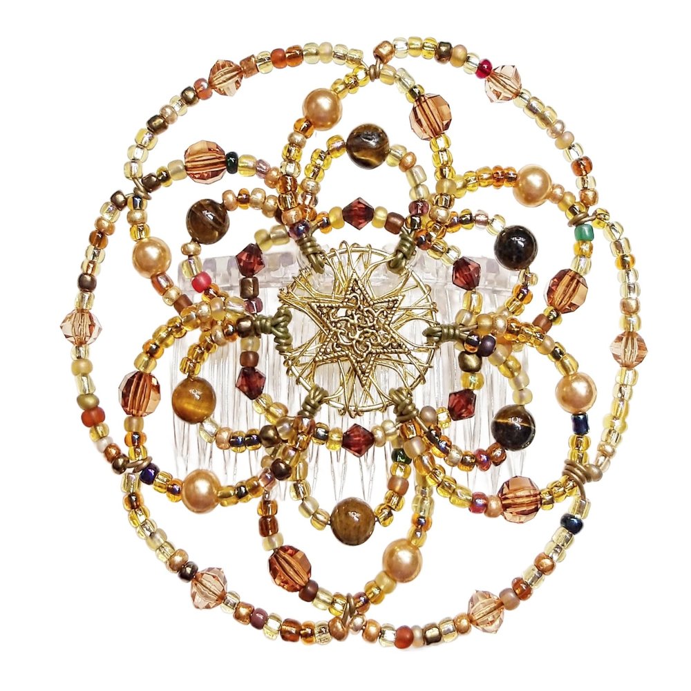 Beaded Kippah for Women - Eye of the Tiger