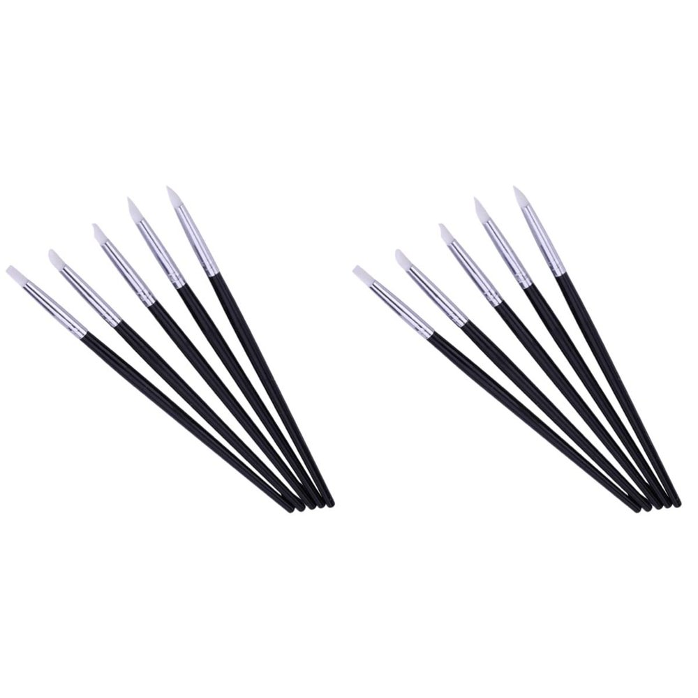 FRCOLOR 2sets 3d Nail Art Supplies Nail Art Carving Pen Set 5 Different Tips for Custom Shaping 5pcs*2
