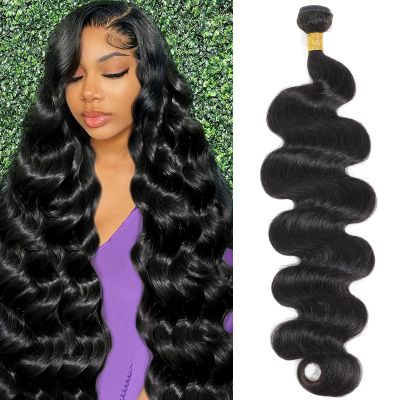 12A Brazilian Human Hair Bundles Body Wave 26 inch Single Bundle Virgin Hair Bundles Body Wave Bundle Human Hair 100G Natural Black Hair Extensions