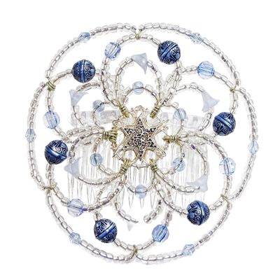 Beaded Kippah for Women - Callas in Blue