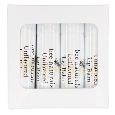 Bee Naturals Unflavored Lip Balm - Beeswax, Cocoa Butter & Vitamin E Moisturizer for Dry, Chapped Lips Soothe, Heal, and Protect