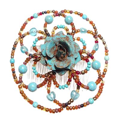 Beaded Kippah for Women - Apache Rose