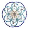Beaded Kippah for Women - Tiny Dolphins in the Deep Blue Sea view 1