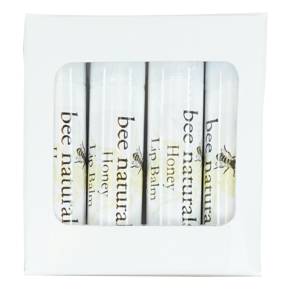 Bee Naturals Lip Balm- Soothing Moisturizer For Dry Chapped Lips With Beeswax, Cocoa Butter, and Vitamin E - Honey