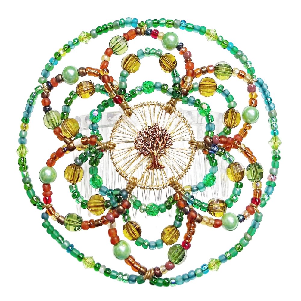 Beaded Kippah for Women - Olive Tree