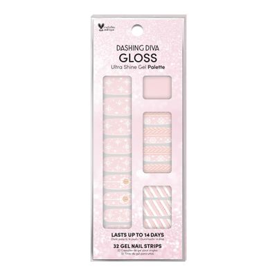 Dashing Diva Gloss Holiday Nail Strips - Ornamental Dream | UV Free, Chip Resistant, Long Lasting Gel Nail Stickers | Contains 32 Nail Wraps, 1 Prep Pad, 1 Nail File