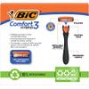 BIC Comfort 3 Hybrid Disposable Razors for Men, 1 Handle and 16 Cartridges With 3 Blades, 17 Piece Razor Kit for Men view 2
