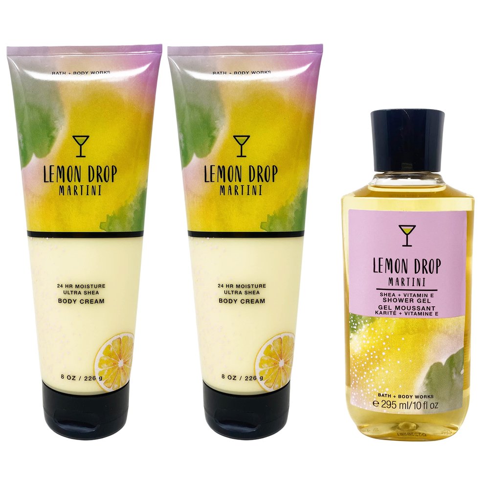 LEMON DROP MARTINI Trio Gift Set - Includes 2 Body Cream and Shower Gel - Full Size