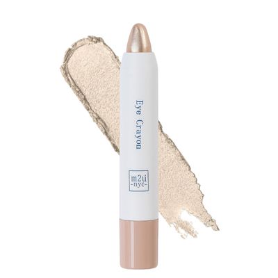 M2U NYC Ultra Creamy Eye Shadow Stick  (Champagne) Shimmer Cream Eyeshadow Pencil Crayon - Moisturizing Eye Brightener Stick & Highlighter  Long Lasting, Smudge Proof, Buildable Lightweight Formula
