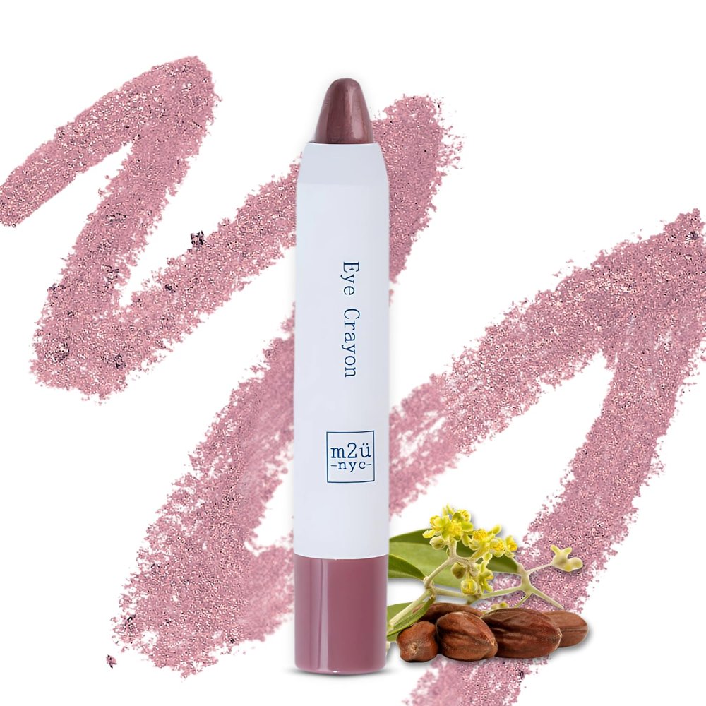 M2U NYC Ultra Creamy Eye Shadow Stick (Burgundy) Shimmer Cream Eyeshadow Pencil Crayon - Moisturizing Eye Brightener Stick & Highlighter Smudge Proof, Buildable & Lightweight Formula