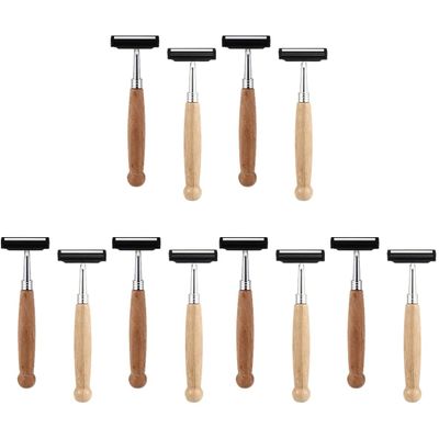 minkissy 12pcs Bamboo Handle Manual Shaving Razors Stainless Steel Blades Smooth Irritation Shave Ergonomic Grip Design for Men Grooming