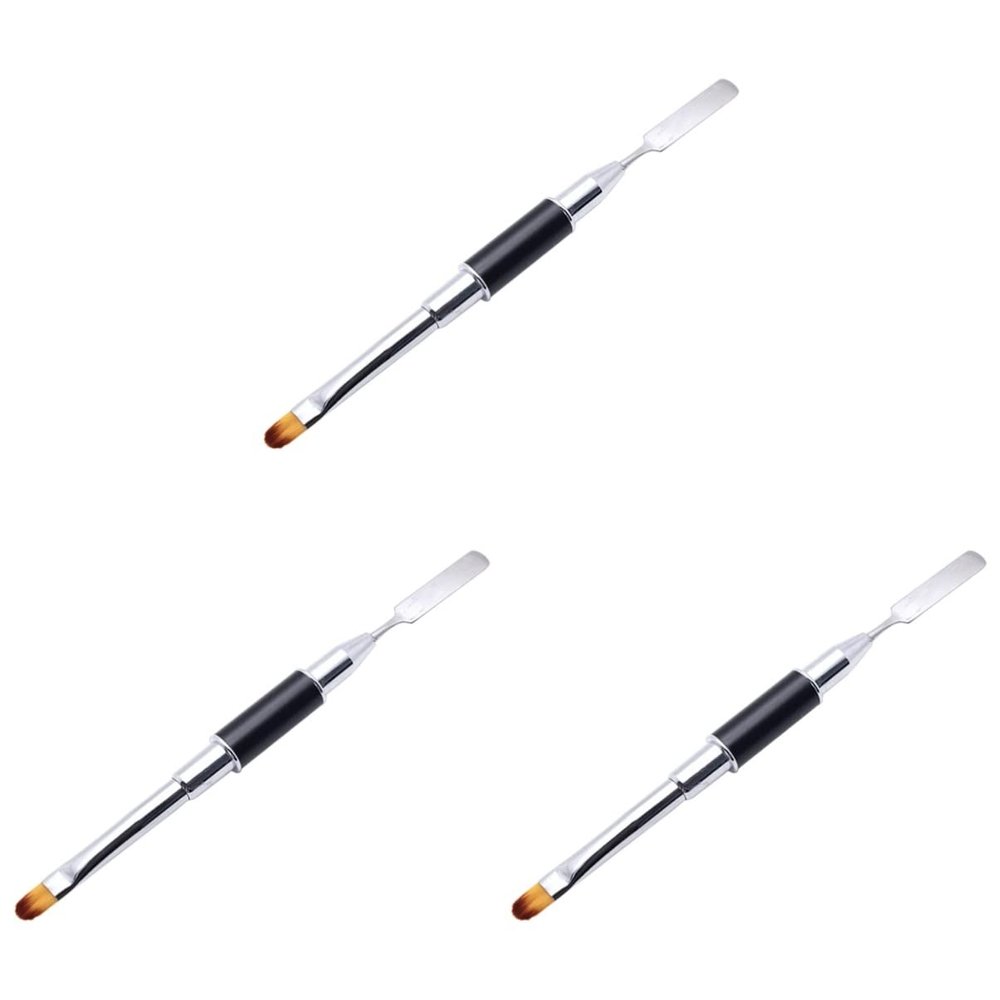 FRCOLOR 3pcs Flat Uv Gel Nail Brush Nail Art Pen Brush for Gel Art Manicure Tools Easy to Use