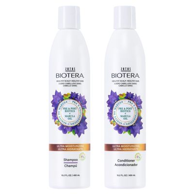 Biotera Ultra Moisturizing Shampoo and Conditioner Set | Hydrates Dry, Damaged, Coarse Hair | Microbiome Friendly | Vegan & Animal Test Free | Paraben & Sulfate Free | Color-Safe | 15.2 Fl Oz