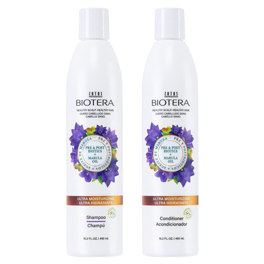 Biotera Ultra Moisturizing Shampoo and Conditioner Set | Hydrates Dry, Damaged, Coarse Hair | Microbiome Friendly | Vegan & Animal Test Free | Paraben & Sulfate Free | Color-Safe | 15.2 Fl Oz