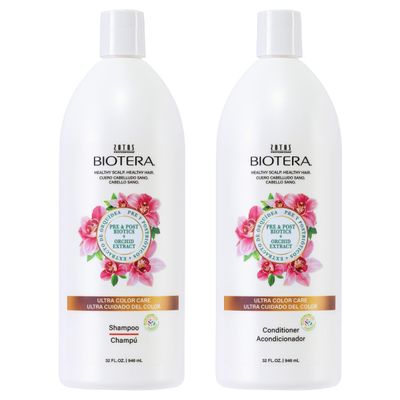 Biotera Ultra Color Care Shampoo and Conditioner Set | Prolongs Vivid Color-Treated Hair | Microbiome Friendly | Vegan & Animal Test Free | Paraben & Sulfate Free | Color-Safe | 32 Fl Oz