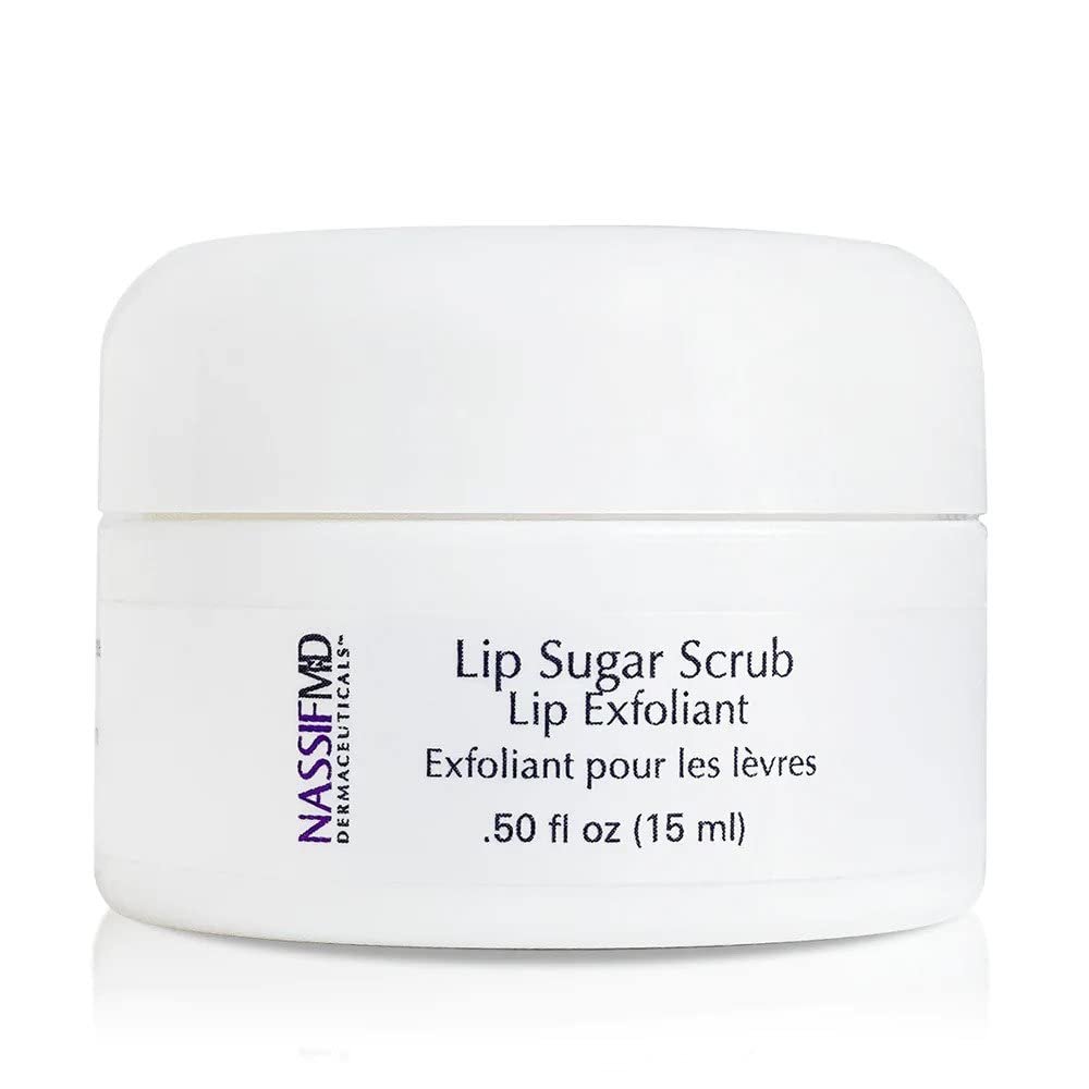 NassifMD Vanilla Lip Sugar Scrub, Moisturizer and Exfoliator, Vanilla Lip Scrub, Exfoliating Lip Scrub with Jojoba Oil, 0.50 oz