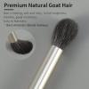 Natural Goat Hair Eye Shadow Brush, ENZO KEN Blending Eyeshadow Brush, Eye Shadow Blending Brush, Eye Blending Brush, Small Nose Contour Brush, Smudge Eye Brushes, Eyeshadow Blending Brush. Gold,E204L view 3