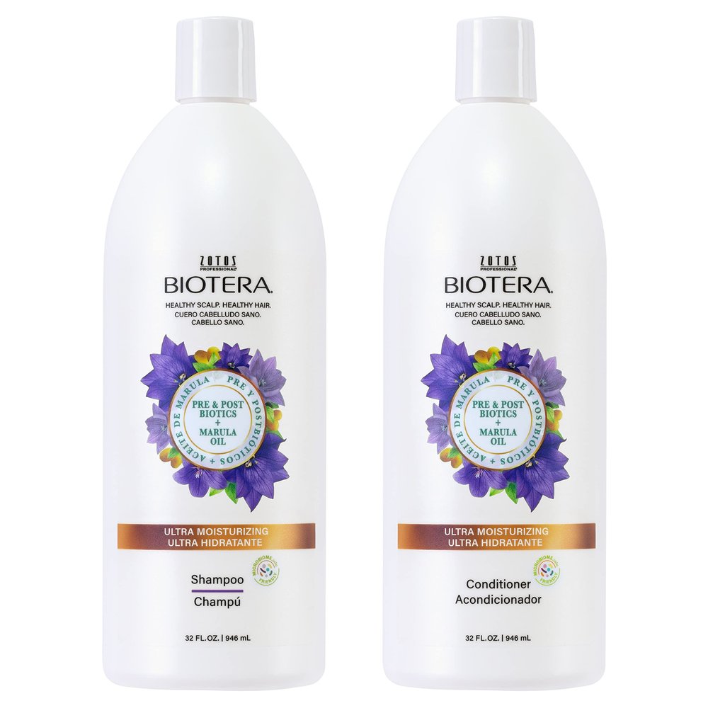 Biotera Ultra Moisturizing Shampoo and Conditioner Set | Hydrates Dry, Damaged, Coarse Hair | Microbiome Friendly | Vegan & Animal Test Free | Paraben & Sulfate Free | Color-Safe | 32 Fl Oz