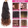 Unionbeauty 8 Pack French Curl Braids 18 Inch Pre Stretched Braiding Hair for Box Braids, Crochet Hair, Ombre Curly Synthetic Hair Extensions for Black Woman 1B view 4