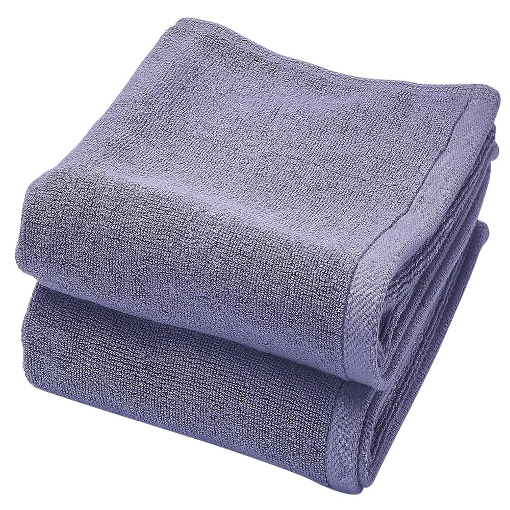 PERFEHAIR Salon Hand Towels (2-Pack, 16 X 27 Inches), 100% Cotton Barber Towels for Hair Salon, Hair Drying, Spa, Barber Shop, Gym, Shaving, Soft & Absorbent-Grey Blue