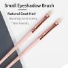 Natural Goat Hair Eye Brush by ENZO KEN - Small Corners & Smudge Brush - Single, Mini Size - Pink, E403S view 2