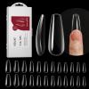 264PCS Long Coffin Clear Fake Nail Tips,ROSALND Full Cover Press on Nails Acrylic False Nail Tips with Box,12 Size Fake Nails for Extension Shaped Soft Gel Nail Tips Nails Art Salon for Women view 1
