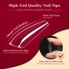264PCS Long Coffin Clear Fake Nail Tips,ROSALND Full Cover Press on Nails Acrylic False Nail Tips with Box,12 Size Fake Nails for Extension Shaped Soft Gel Nail Tips Nails Art Salon for Women view 3