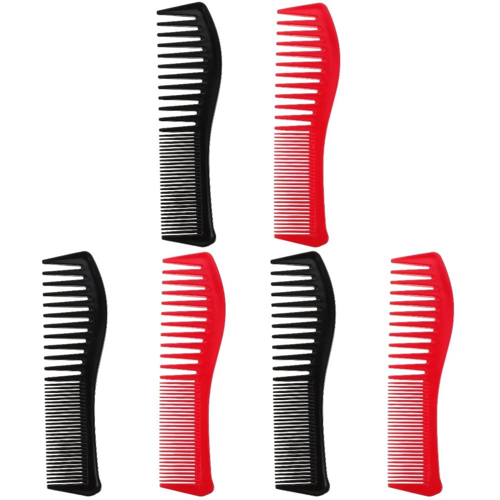 KALLORY 6pcs Professional Wide Tooth Comb for Hair Curly Hair Detangler Heat Resistant
