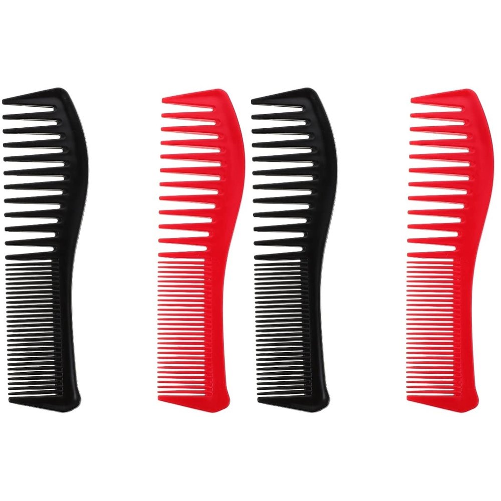 KALLORY 4pcs Hair Combs for Men Wide Tooth Detangler Comb Pick Styling Tool for Wet Dry Hair Salon Quality