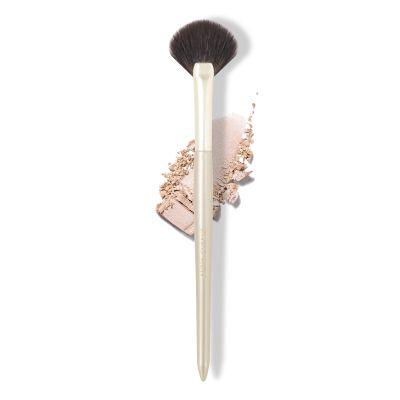 ENZO KEN Fan Makeup Brush, Natural Hair Makeup Brush, Eye Makeup Fan Brushes, Small Powder Brushes, Nose Contour Brush for Makeup, Detail Blush Brush, Natural Blush Brushes Fluffy. Gold, E209