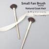 ENZO KEN Fan Makeup Brush, Natural Hair Makeup Brush, Eye Makeup Fan Brushes, Small Powder Brushes, Nose Contour Brush for Makeup, Detail Blush Brush, Natural Blush Brushes Fluffy. Gold, E209 view 2