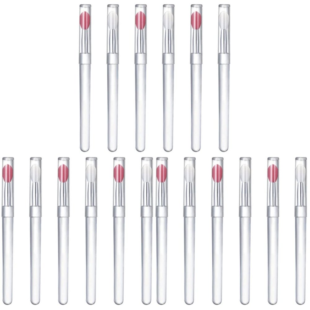 minkissy 18pcs Silicone Lip Brush Applicator Cover Portable Lip Makeup Tool for Easy Application of Lipstick and Gloss