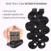 100G Tape in Hair Extensions Human Hair Body Wave for Black Women PU Tape on Extension 20 Inches Natural Black Virgin Hair 40Pcs Double Sided Invisible Tapes in Hair Extension view 2