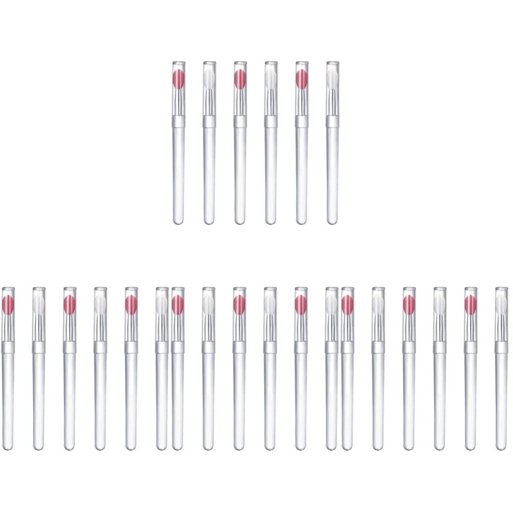 minkissy 24pcs Portable Silicone Lip Brush Covers Ergonomic Design for Easy Application for Women Makeup Convenient for Travel and Cosmetic Bags