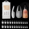 264PCS Half Matte Almond Fake Nail Tips, ROSALIND Clear Full Cover Medium False Nails Shape Soft Almond Gel Nail Tips12 Sizes Kit Nail Tips Acrylic Press on Nails (One-Sided No File) view 1