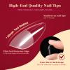 264PCS Half Matte Almond Fake Nail Tips, ROSALIND Clear Full Cover Medium False Nails Shape Soft Almond Gel Nail Tips12 Sizes Kit Nail Tips Acrylic Press on Nails (One-Sided No File) view 3