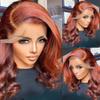 13x6 Lace Front Wigs for Women Ginger Human Hair Lace Front Wig Right Side Part Body Wave Frontal Wig 200% Density Glueless Pre Plucked With Baby Hair (16inch,Ginger ) view 1