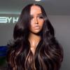 13x4 HD Lace Front Wigs Human Hair Pink Highlight Human Hair Wigs for Black Women Loose Body Wave 180% Density Glueless Wigs Human Hair Pre Plucked(12inch,1B/Pink) view 2