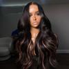 13x4 HD Lace Front Wigs Human Hair Pink Highlight Human Hair Wigs for Black Women Loose Body Wave 180% Density Glueless Wigs Human Hair Pre Plucked(12inch,1B/Pink) view 3